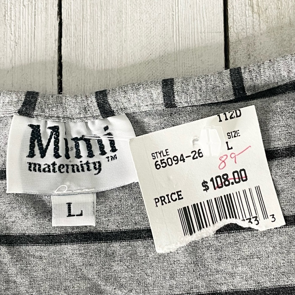 MIMI MATERNITY Short Sleeve Striped T-Shirt Maxi Dress - Picture 5 of 6
